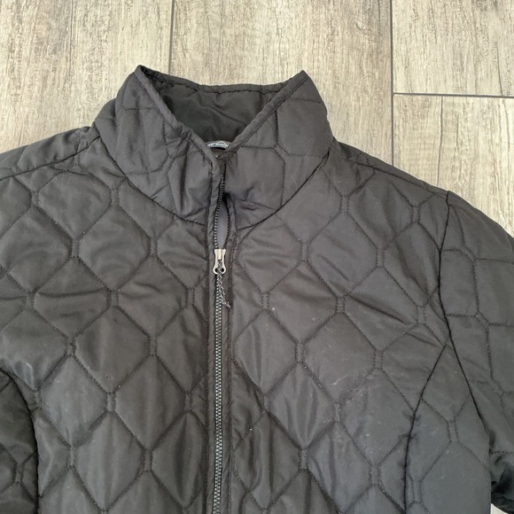 Eddie Bauer Quilted Jacket Snap Pockets Lightweight Coat Black Size M - Picture 6 of 12